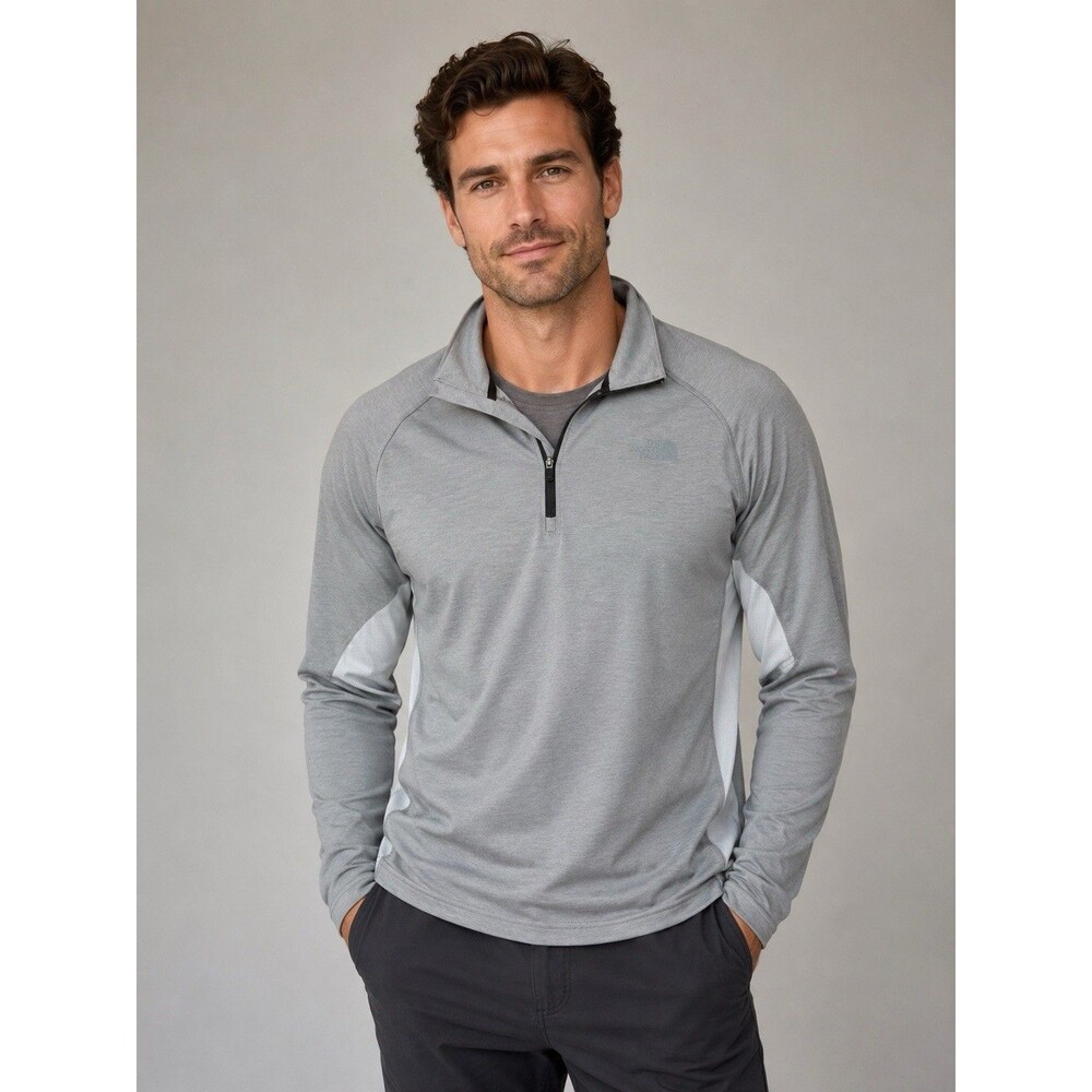 The North Face Men’s Essential Lightweight Athletic Pullover Jacket Med Gray